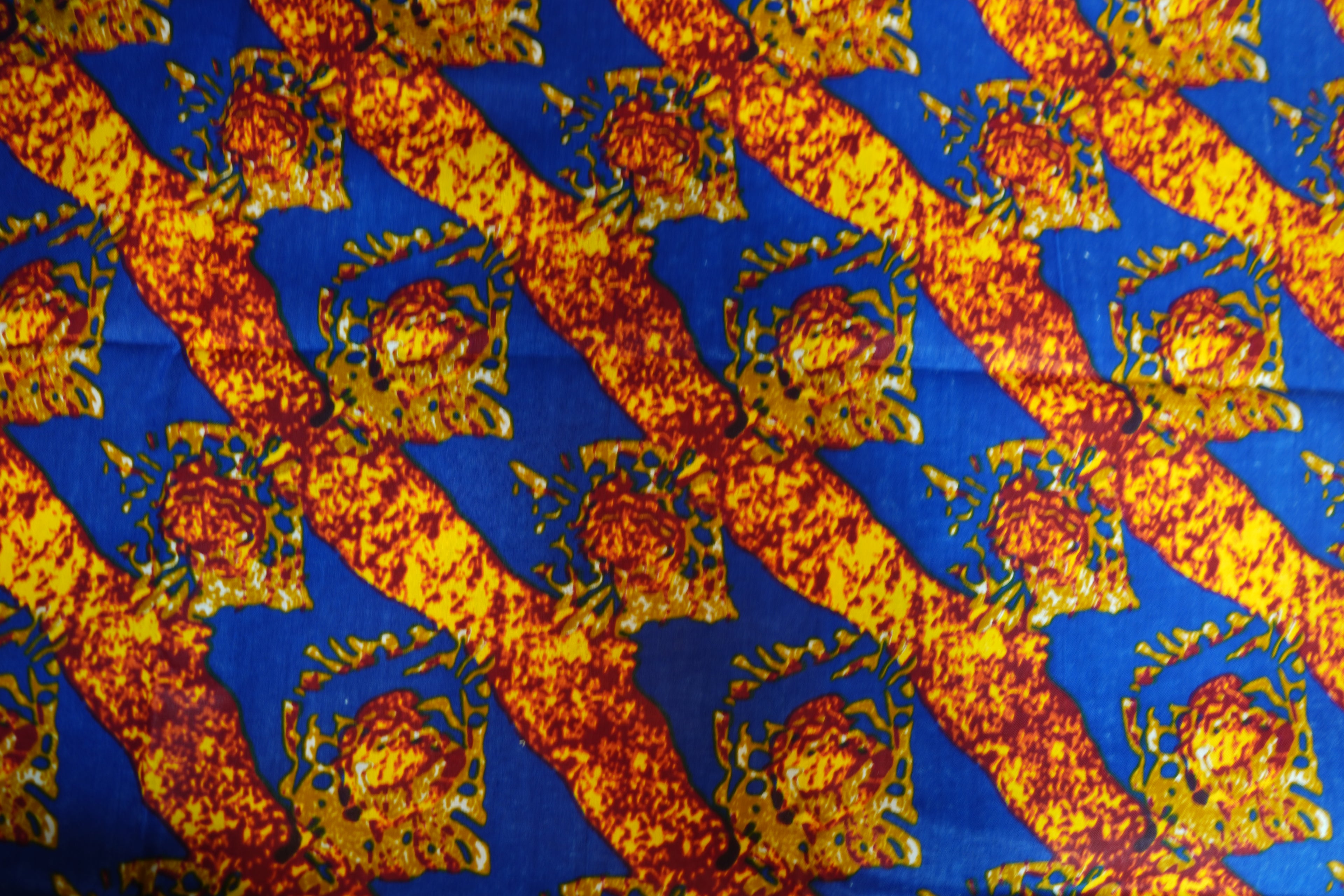 Blue and Red Dutch Wax Print
