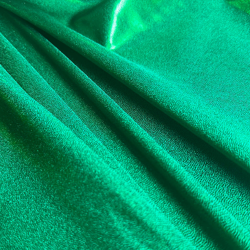 Neon Green Foil Spandex