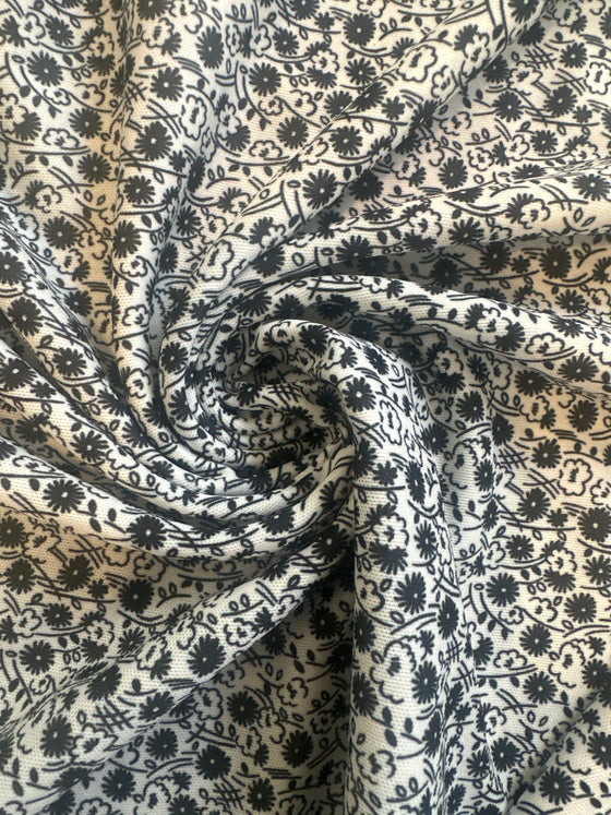 Black & White Ditzy Flowers