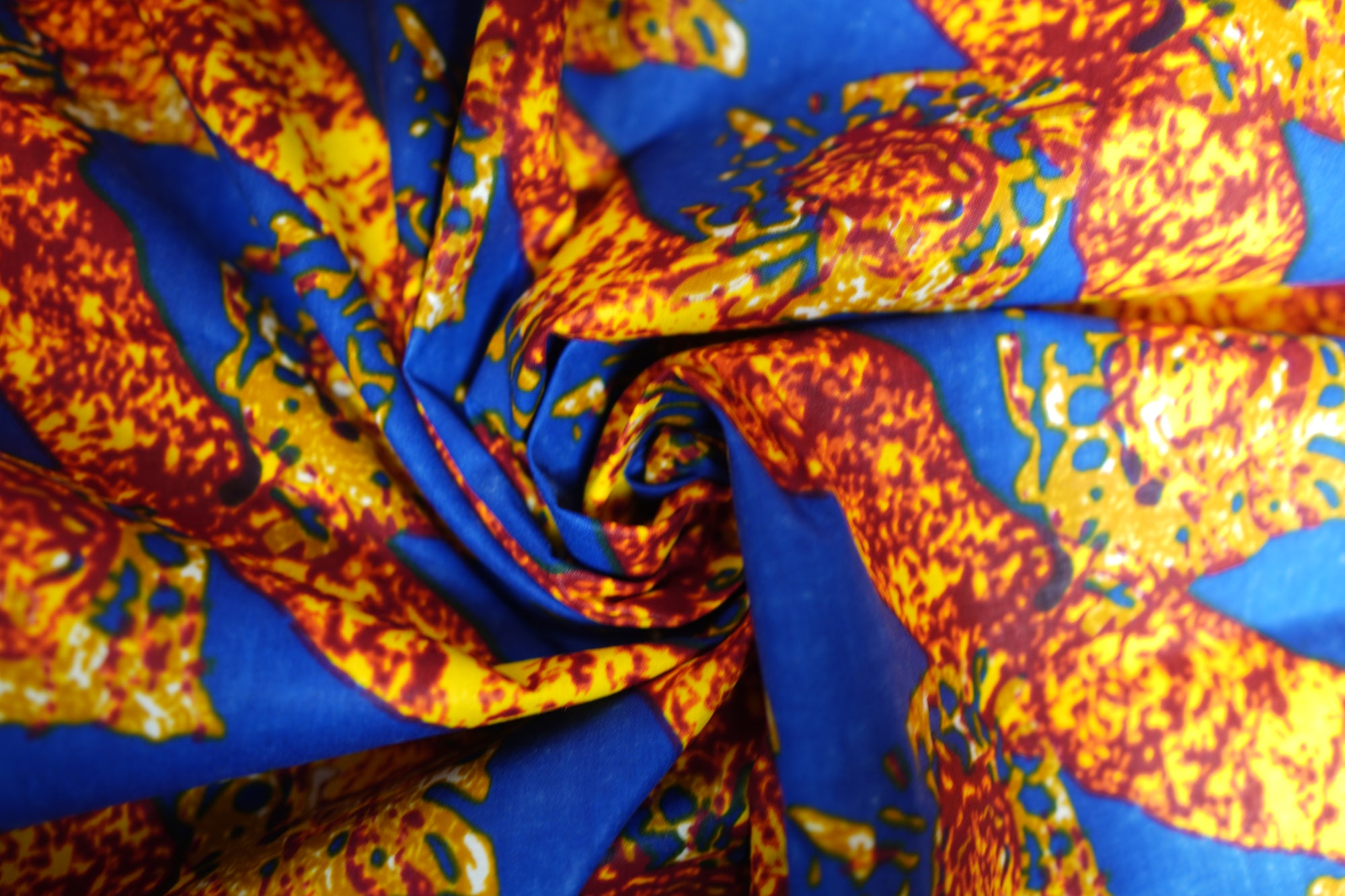 Blue and Red Dutch Wax  Print