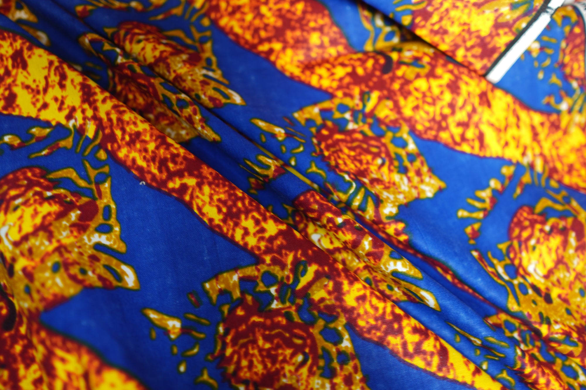Blue and Red Dutch Wax  Print