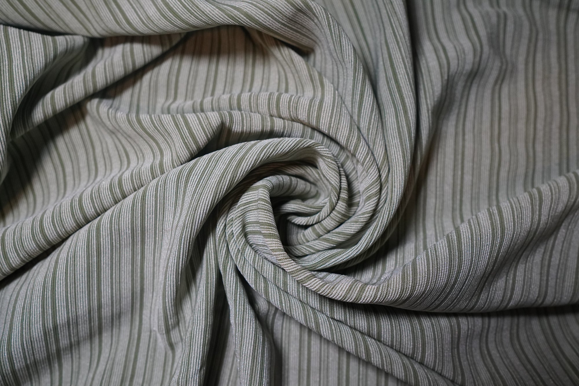 Sage Green Barcode Rib Knit