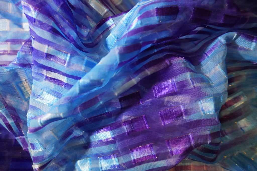 Grid Blue Watercolor