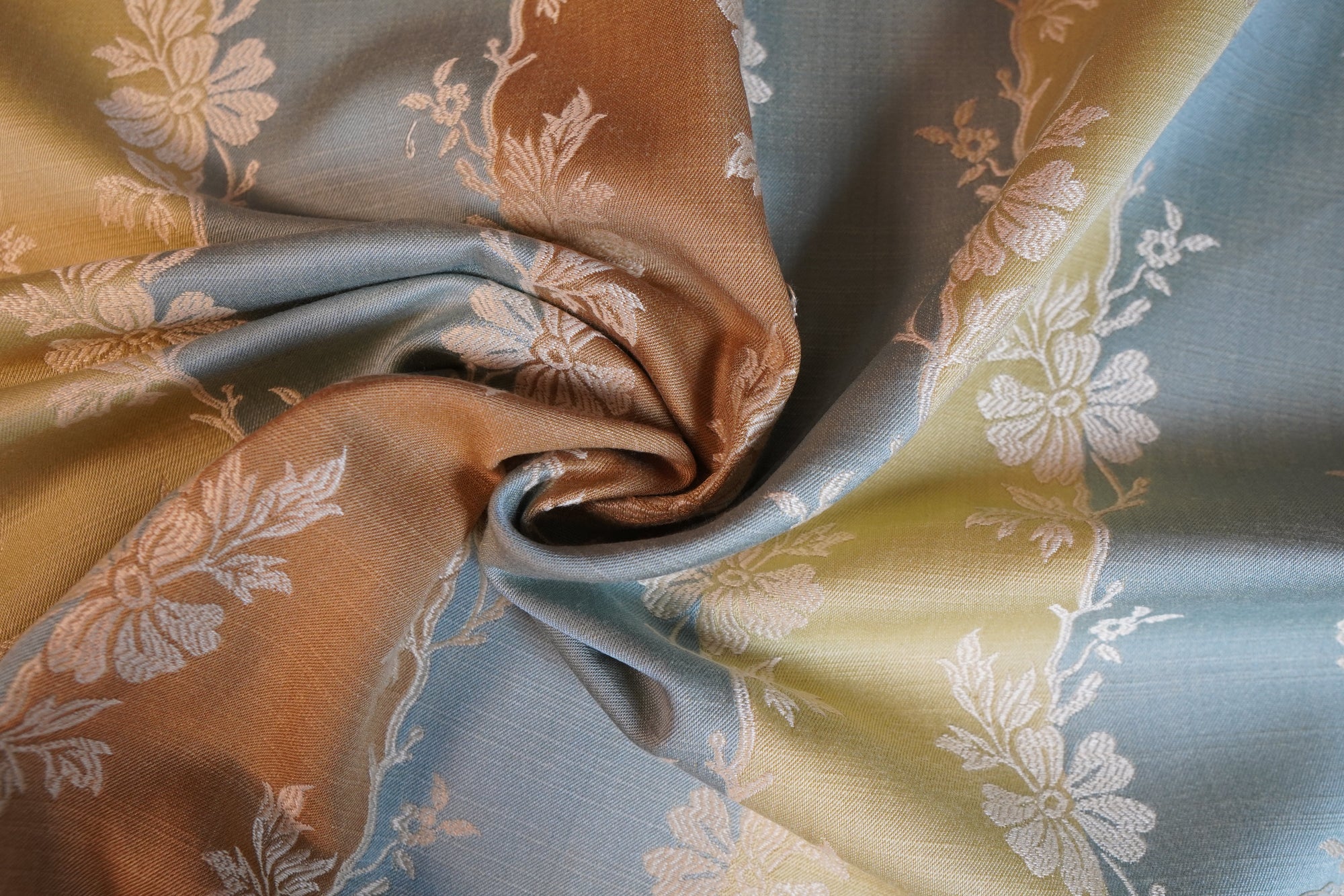 Striped Floral Vine Jacquard