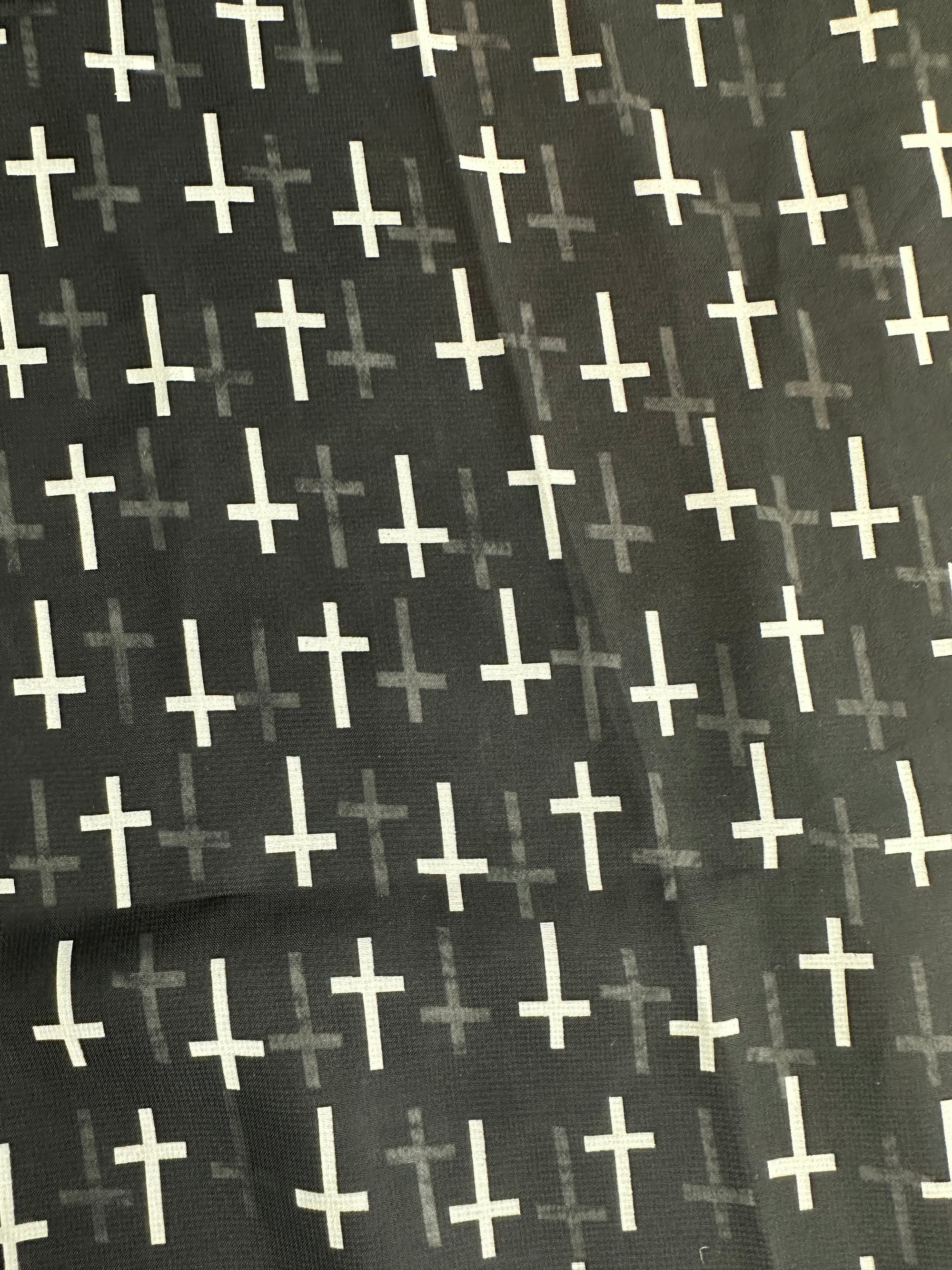 Black and White Cross Chiffon
